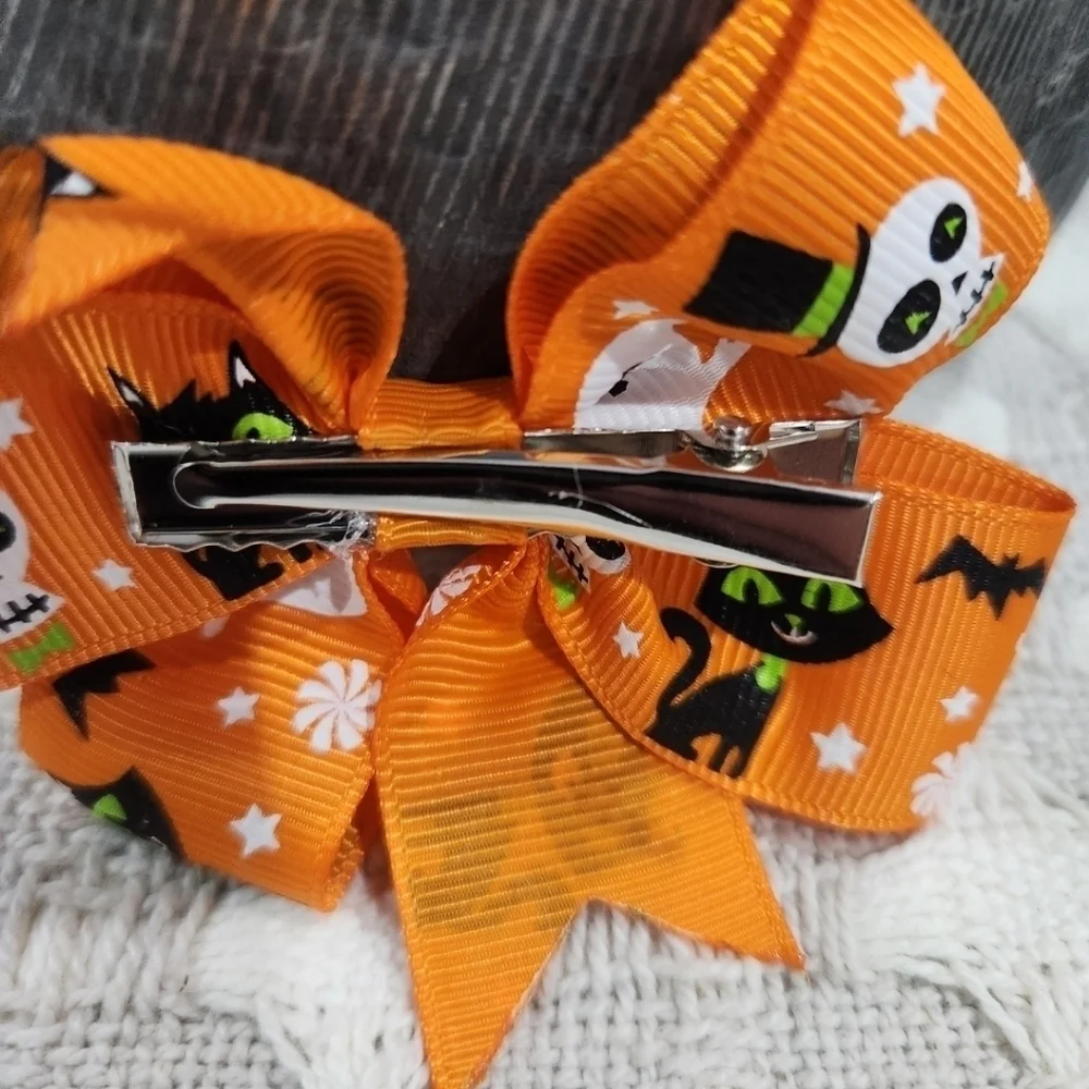 New!  Halloween Hair Bow Clips